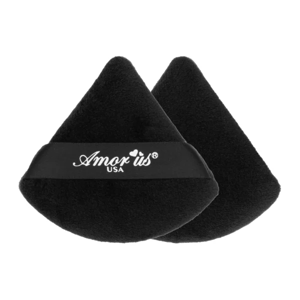 Amorus Makeup Powder Puff- Wedge (2 Pack) negro